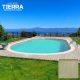 TIERRA SAND  POOL süllyesztett ovális medence 6,0 x 3,0 x 1,5 m, homok színű fóliával