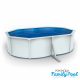 Pontaqua Family Pool ovális 4,9x3,6x1,2 fehér, 0,4mm PVC fólia, 2 gégecső, szkimmerrel, befúvóval