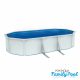 Pontaqua Family Pool ovális 6,1x3,6x1,2 fehér, 0,4mm PVC fólia, 2 gégecső, szkimmerrel, befúvóval