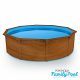 Pontaqua Family Pool kerek 360 x 120 cm ,fa mintás, 0,4mm PVC fólia, 2 gégecső, szkimmer, befúvó