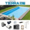 TIERRA PANEL POOL 8,0 x 4,0 x 1,5 m modulpaneles, süllyesztett víztükrű, külső lépcsős medence szett