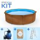 Pontaqua Family Pool KIT WOOD kerek fémfalas családi medence szett 360 x 120 cm