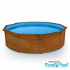 Pontaqua Family Pool KIT WOOD kerek fémfalas családi medence szett 360 x 120 cm