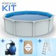 Pontaqua Family Pool KIT WHITE kerek fémfalas családi medence szett 460 x 120 cm