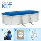 Pontaqua Family Pool KIT WHITE ovális fémfalas családi medence szett 610 x 360 x 120 cm